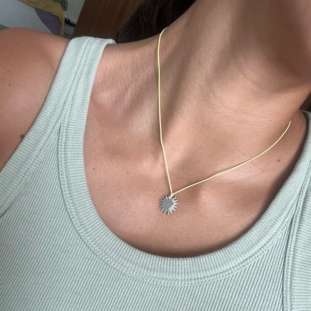 Sun shape necklace silver 925